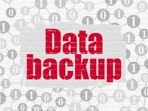 Information concept: Data Backup on wall background Illustrazione stock