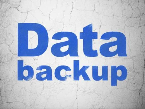 Information concept: Data Backup on wall background Stock Illustration