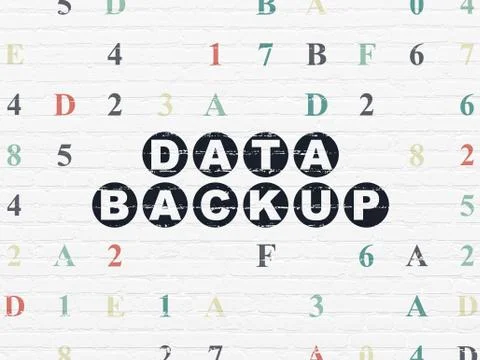 Information concept: Data Backup on wall background Illustrazione stock