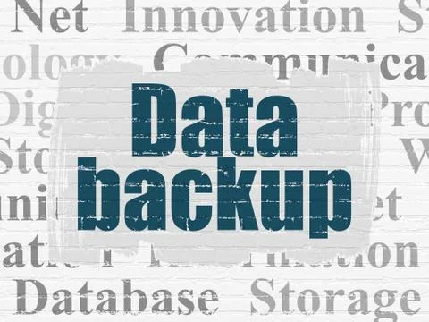Information concept: Data Backup on wall background Illustrazione stock