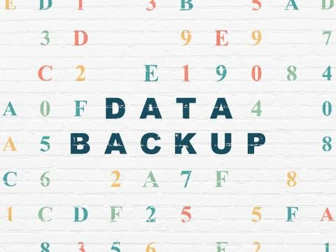 Information concept: Data Backup on wall background Illustrazione stock