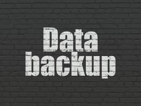 Information concept: Data Backup on wall background Stock Illustration