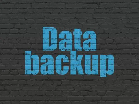Information concept: Data Backup on wall background Stock Illustration