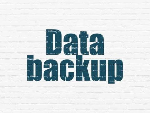 Information concept: Data Backup on wall background Stock Illustration