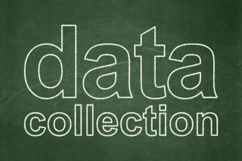 Information concept: Data Collection on chalkboard background Stock Illustration