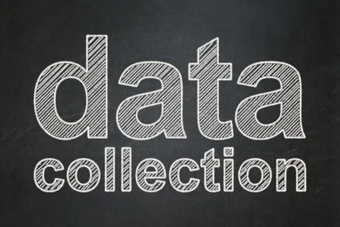 Information concept: Data Collection on chalkboard background Stock Illustration