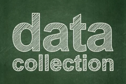 Information concept: Data Collection on chalkboard background Stock Illustration