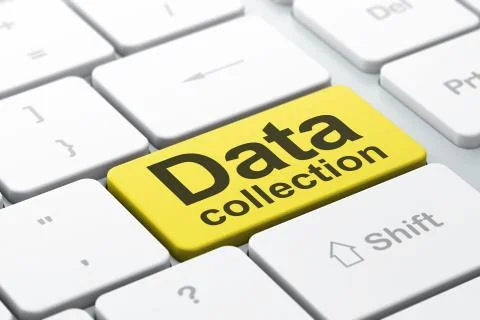 Information concept: Data Collection on computer keyboard background Stock Illustration