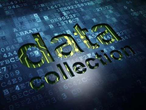 Information concept: Data Collection on digital screen background Stock Illustration