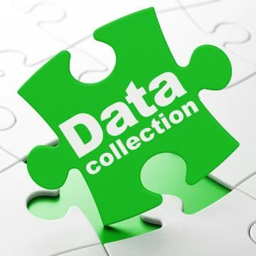Information concept: Data Collection on puzzle background Stock Illustration