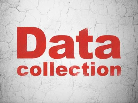 Information concept: Data Collection on wall background Stock Illustration