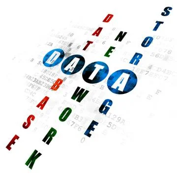 Information concept: Data in Crossword Puzzle Illustrazione stock