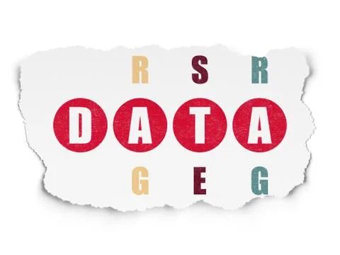 Information concept: Data in Crossword Puzzle Illustrazione stock