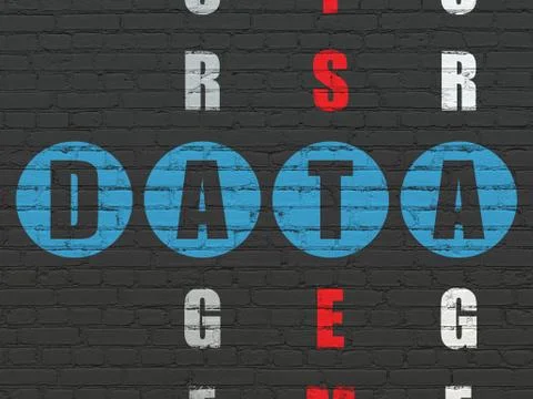 Information concept: Data in Crossword Puzzle Illustrazione stock