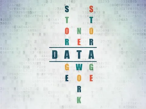 Information concept: Data in Crossword Puzzle Stockillustratie