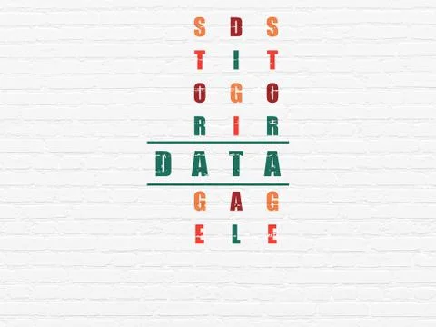 Information concept: Data in Crossword Puzzle Illustrazione stock