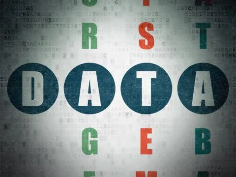 Information concept: Data in Crossword Puzzle 库存插图