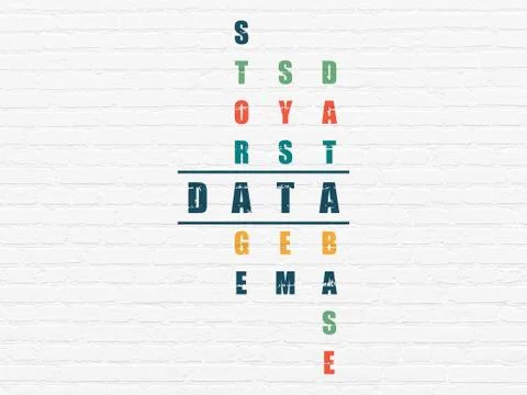 Information concept: Data in Crossword Puzzle Illustrazione stock