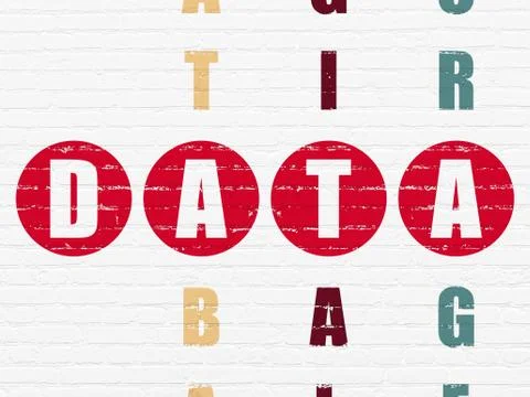 Information concept: Data in Crossword Puzzle Stockillustratie