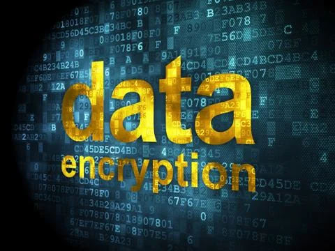 Information concept: data encryption on digital background Illustrazione stock