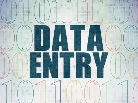 Information concept: Data Entry on Digital Data Paper background 스톡 일러스트