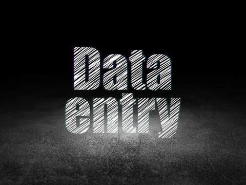 Information concept: Data Entry in grunge dark room イラスト素材