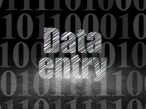 Information concept: Data Entry in grunge dark room Illustrazione stock