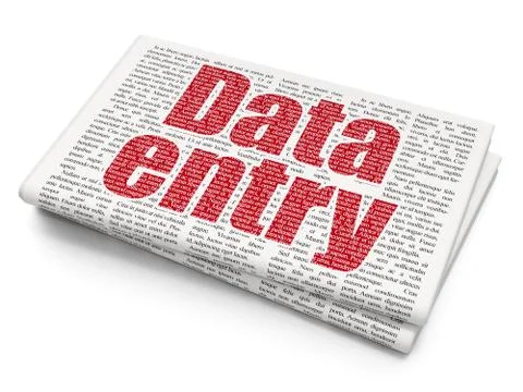 Information concept: Data Entry on Newspaper background Illustrazione stock