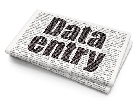 Information concept: Data Entry on Newspaper background Illustrazione stock