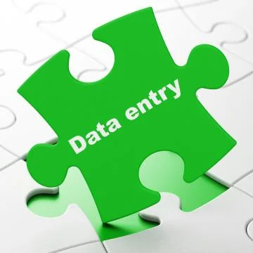 Information concept: Data Entry on puzzle background Stock Illustration