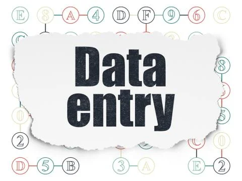 Information concept: Data Entry on Torn Paper background 스톡 일러스트