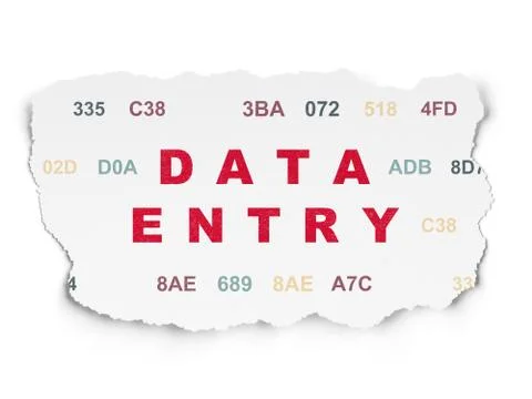 Information concept: Data Entry on Torn Paper background Stock Illustration
