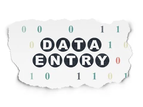 Information concept: Data Entry on Torn Paper background Stock Illustration
