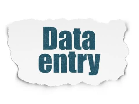 Information concept: Data Entry on Torn Paper background Stock Illustration