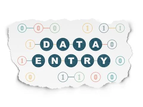 Information concept: Data Entry on Torn Paper background 스톡 일러스트