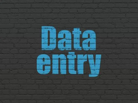 Information concept: Data Entry on wall background Stock Illustration