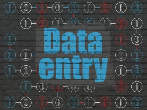 Information concept: Data Entry on wall background 库存插图