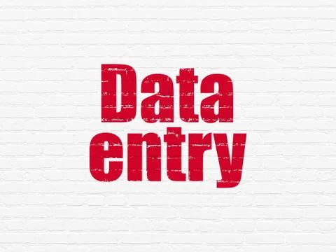 Information concept: Data Entry on wall background Illustrazione stock