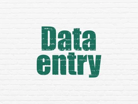 Information concept: Data Entry on wall background Stock Illustration