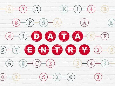Information concept: Data Entry on wall background 库存插图