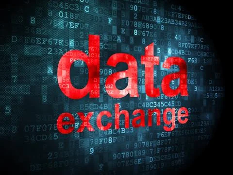 Information concept: Data Exchange on digital background Stock Illustration