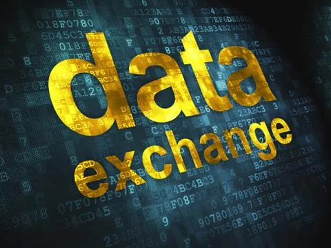 Information concept: Data Exchange on digital background Illustrazione stock