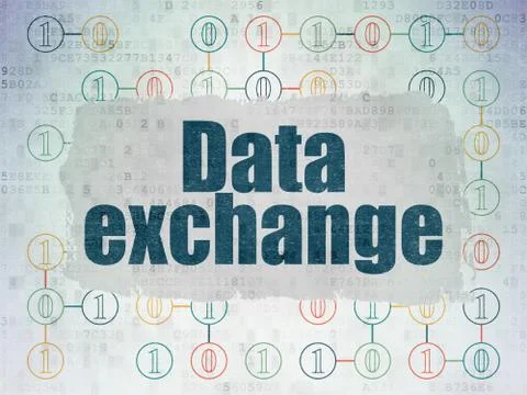 Information concept: Data Exchange on Digital Paper background 库存插图