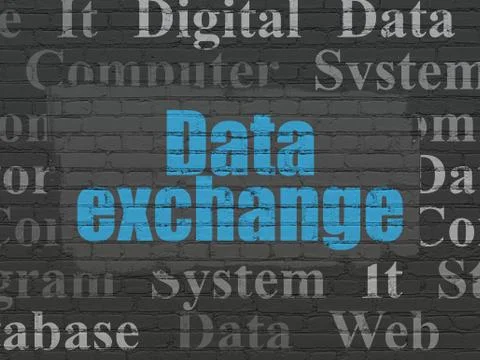 Information concept: Data Exchange on wall background 스톡 일러스트