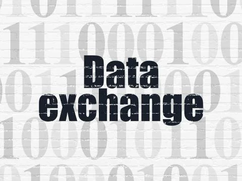 Information concept: Data Exchange on wall background Illustrazione stock