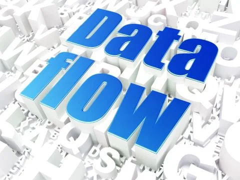 Information concept: Data Flow on alphabet Stock Illustration
