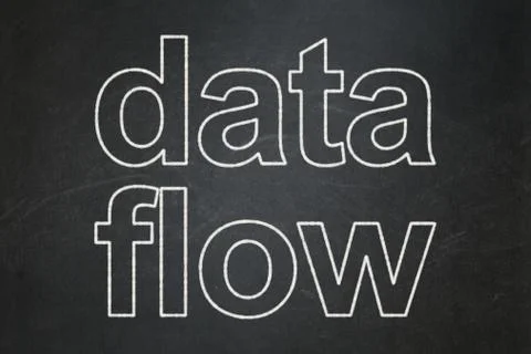 Information concept: Data Flow on chalkboard background Illustrazione stock