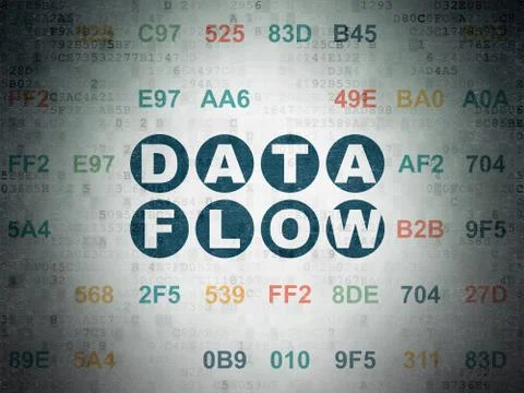 Information concept: Data Flow on Digital Data Paper background Illustrazione stock