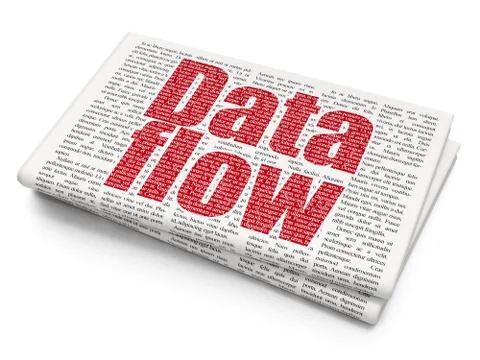 Information concept: Data Flow on Newspaper background Stock Illustration