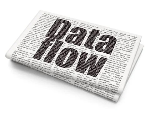 Information concept: Data Flow on Newspaper background Illustrazione stock